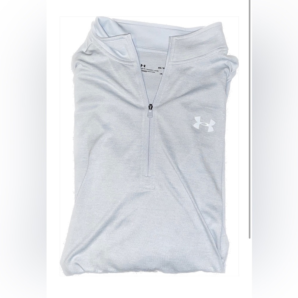 XL under armour half zip silver/white
